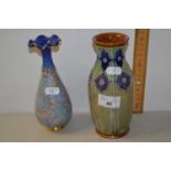 Two small Royal Doulton stone ware vases