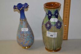 Two small Royal Doulton stone ware vases