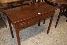 19th Century mahogany two drawer side table, 89cm wide approx