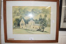 Margaret Hammond, Valle Crucis Abbey, watercolour, framed and glazed