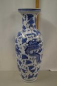 Large modern Chinese blue and white vase