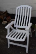 White folding garden chair