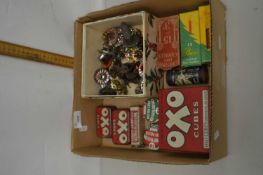Mixed Lot: Assorted vintage tins, vintage Christmas tree decorations etc