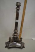 Silver plated table lamp with camel decoration to base
