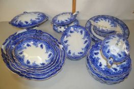 Quantity of blue and white dinner wares