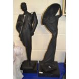 Austin Sculptures, a pair of figures of a fashionable lady and gent