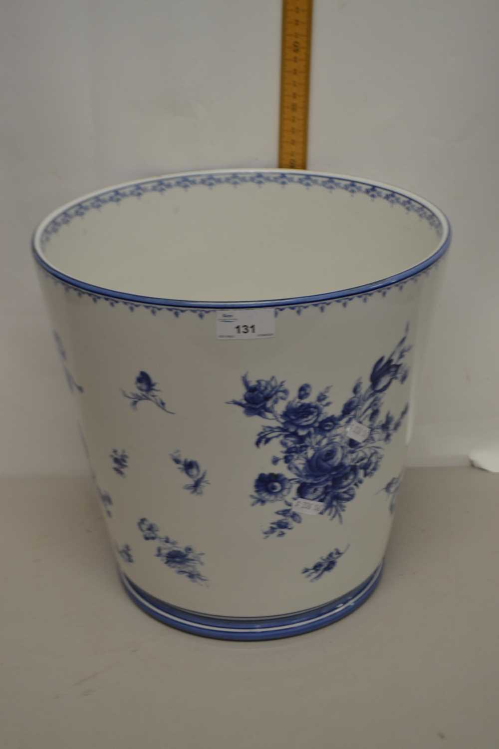 Large blue and white jardiniere