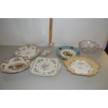 Mixed Lot: Various floral decorated plates and bowls plus further glass dishes