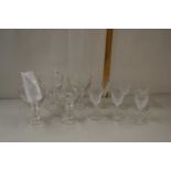 A mixed lot comprising a set of 6 small 19th century wine glasses and a set of four rummers. (10)