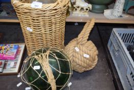 Basket of glass ball etc