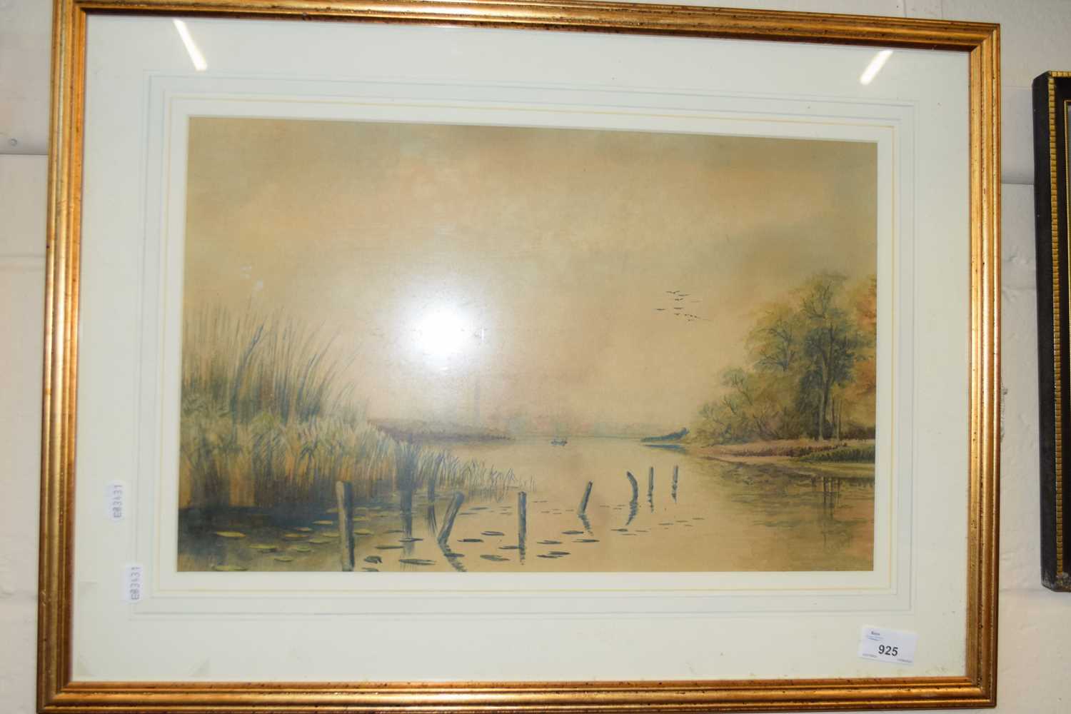 Watercolour, indistinctly signed, river scene