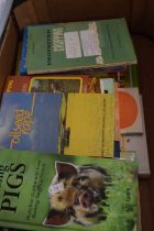 Box containing a quantity of various agricultural interest books including The Farm Business,