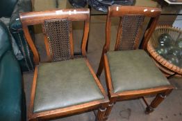 Set four cane backed dining chairs