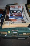 Two boxes containing various ephemera including historical copies of Independent Newspaper, Ladybird