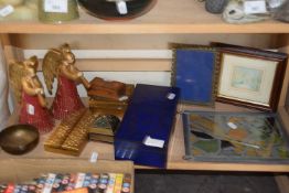 Selection of various frames, angel figures, icon etc