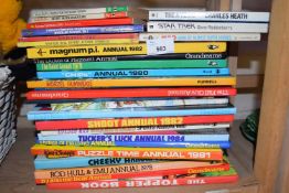 Quantity of various juvenile books including annuals and novels