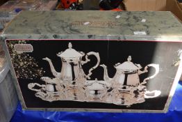 Boxed "Jewellers Collection" silver plated tea/coffee set