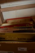 Box containing quantity of Ordnance Survey and other vintage maps, Pifco electric scissors and
