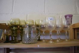 Selection of various etched and other glass