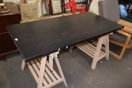 Modern tressel type kitchen table 150cm wide
