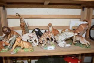 Quantity of various modern figures including Franklin Mint of wildlife