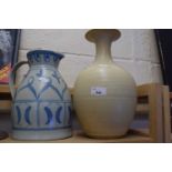 A Buchan stone ware water jug together with a decorative vase