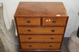 Georgian style mahogany chest of two short over three long drawers, 61cm wide