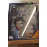 A framed and glazed magazine mock-up page, bearing the signature of X-Files creator, Chris Carter,