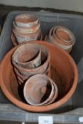 Box of various terracotta plant pots