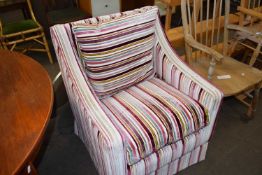 A striped Deco style fireside chair
