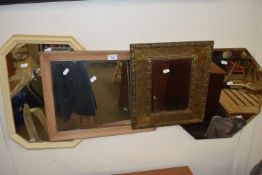 Group of four various wall mirrors