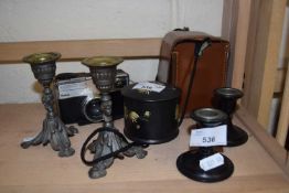 Quantity of very small collectables including box camera, Kodak instamatic camera etc