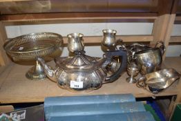 Quantity of assorted silver plate including teapot, goblets etc