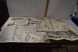 Mixed Lot: Antique maps to include Speede, Rutlandshire, French Atlas Nationale, map of Loire