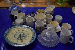 Mixed Lot: Various royalty ceramics, a Smiths wall clock and other assorted items