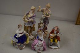 Collection of five various small continental figures