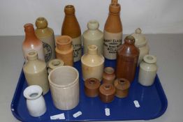 Tray of various assorted stone ware bottles
