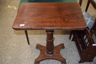 19th Century mahogany lamp table with rectangular top over a tapering column with four turned