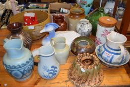 Large Mixed Lot: Various pottery bowls and vases to include a range of Buchan, a further painted