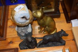 Mixed Lot: Porcelain model of an owl plus various other animal models