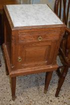 Continental marble top bedside cabinet