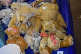 Collection of five various teddy bears