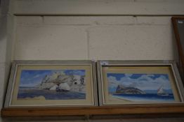 Gonzalez - two studies The Rock of Gibraltar and one other, framed and glazed