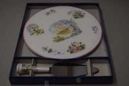 Royal Worcester Enchantment cake stand and knife