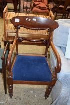 Victorian scroll arm mahogany carver chair