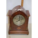 An early 20th century mahogany cased mantel clock by Elkington & Co, Liverpool