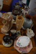 Mixed Lot: Tobacco jar, various vases to include Beswick and other assorted items