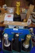 Group of ten bottles of various champagne and sparkling wine