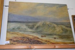 John Gedge study of rolling waves, oil on canvas, unframed