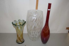 Three various Art Glass vases